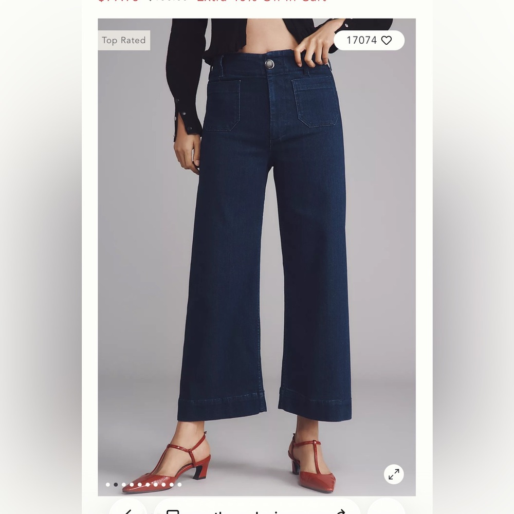 Anthropologie Wide-Leg Flare Jeans in Dark Indigo